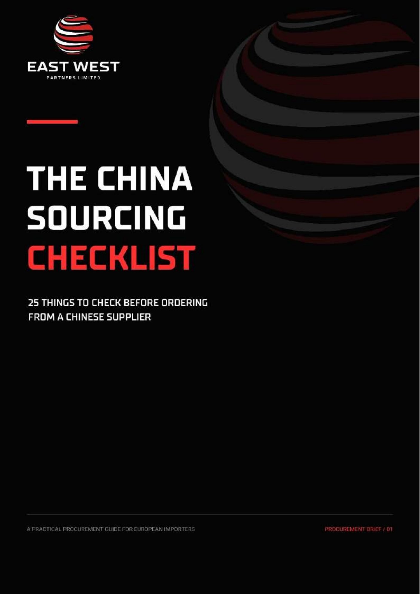 The China Sourcing Checklist by EastWest Partners